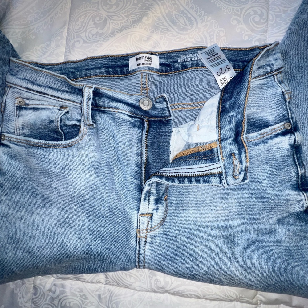 Kenzie VintageLuxe High-Rise Skinny Raw Cut Jeans - Size 29/8